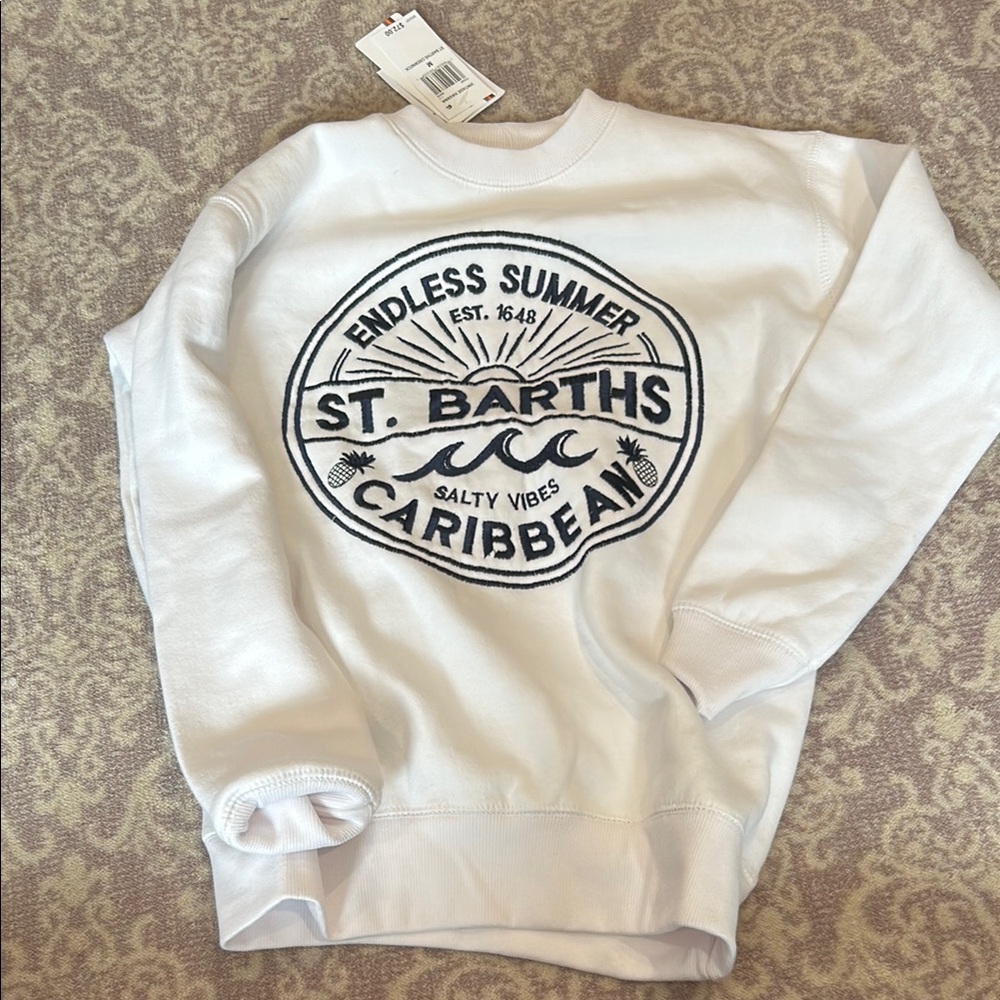 vintage Havana White St. Barths Caribbean Sweater